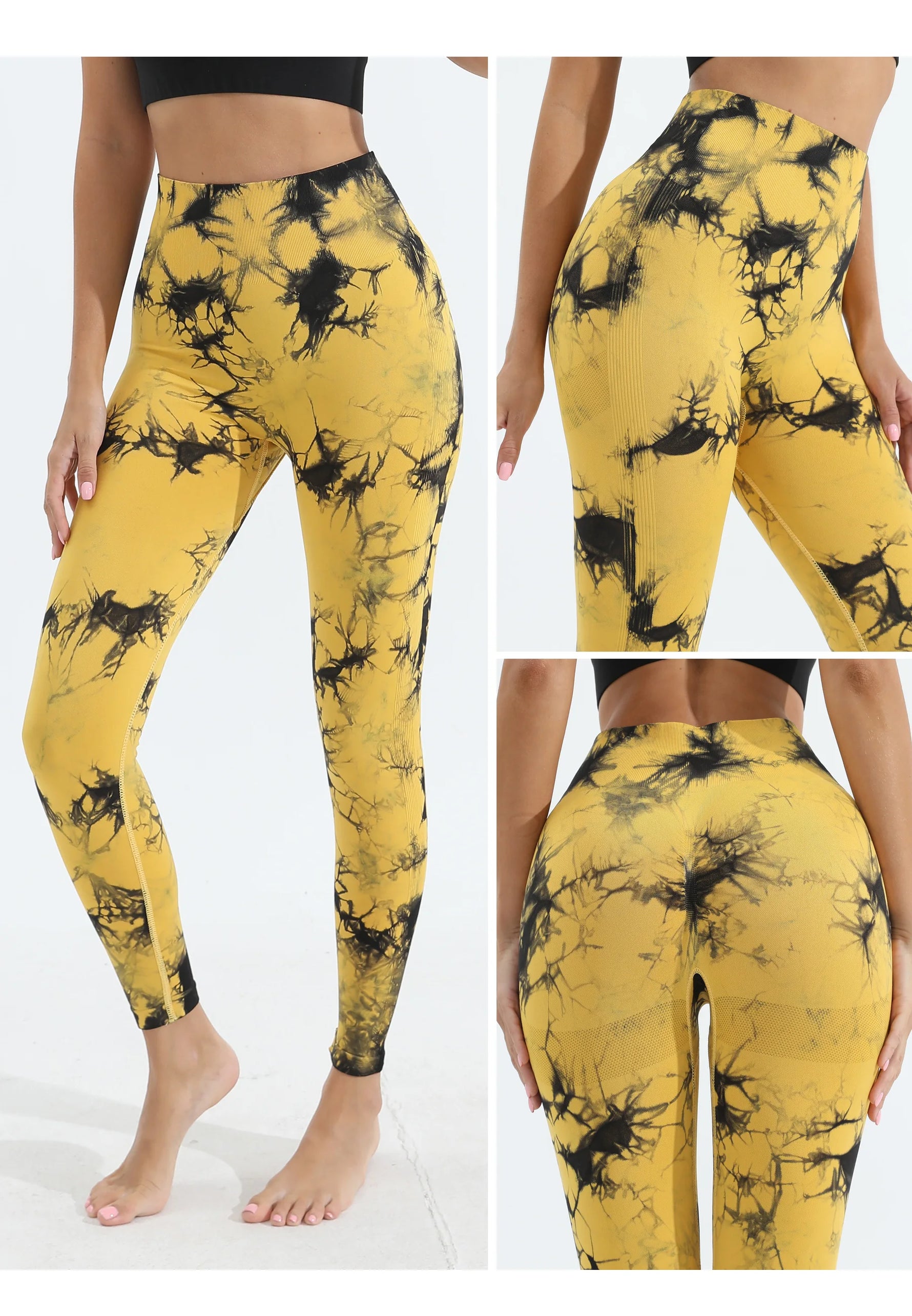 Women's Tie Dye Seamless Yoga Leggings High Waist Scrunch Butt Lifting Tights Soft&Stretchy Workout Skinny Pants