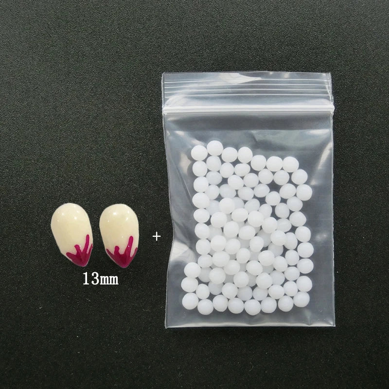 1 Pairs Halloween Vampire Teeth Fangs Dentures Props Party Costume DIY Cosplay Props False Teeth Resin Fangs with Solid Glue