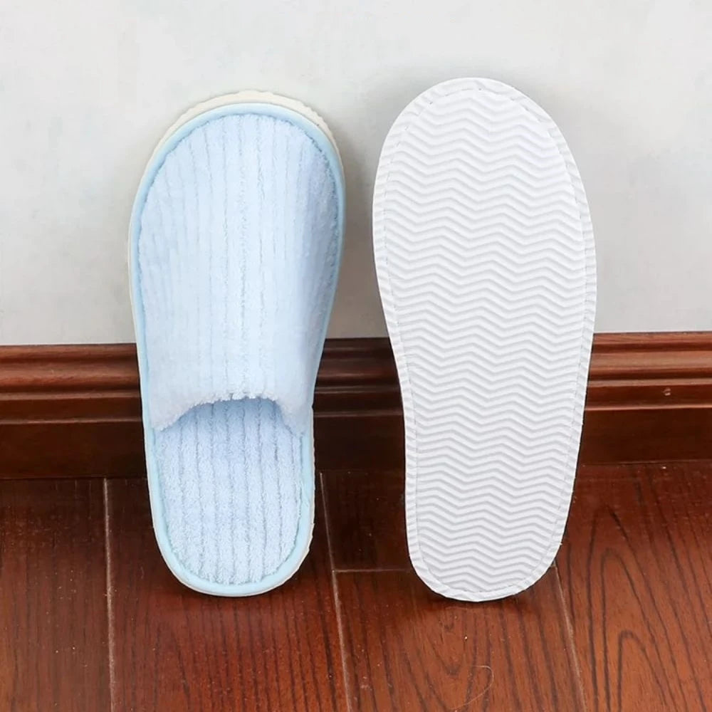 3 Pairs/Set Closed Toe Non-slip Hotel Slippers High Quality Disposable Hotel Bathroom Slippers Indoor Guest Travel Slippers Hot