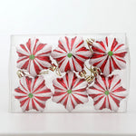 6pcs/box Christmas Tree Pendant Red Star Candy Snowflake Xmas Ball Ornament New Year 2025 Home Decoration Noel Gift Navidad 2024