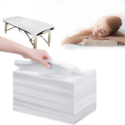 100pcs Disposable White Sheets Salon Massage Table Cover Breathable Non-woven Spa Tattoo Supply Travel Hotel Anti-dirty Bedsheet