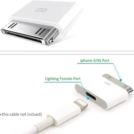 Lighting To 30Pin Adapter 8Pin Male To 30 Pin Female Charging Sync Converter for IPhone 4 4S IPad 2 3 IPod Touch Charger Cable