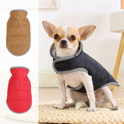 Reversible Pet Jacket Coat Warm Windproof Puppy Clothes Reflective Winter Fleece Dog Outfit For Small Medium Dogs French Bulldog