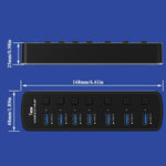 RGB USB 3.0 Hub 7 Ports Data Port Adapter 5Gbps Individual On/Off Switch Splitter Gaming USB Hub For Laptop PC Computer Accessor