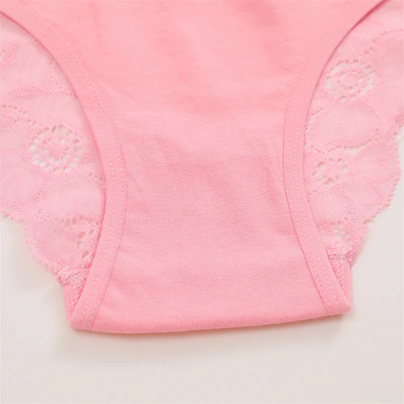 3PC/Set Women Sexy Lace Panties Low Rise Hollow Out Briefs Floral Transparent Underwear for Feamale Elastic Straps Soft Lingerie