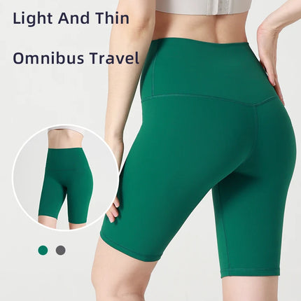 Summer new sans T line pure color yoga shorts Five-point Cycling Gym Run Sports Fitness Pants Tight Riding Shorts Women