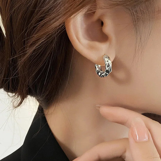 New Hot Sell Trendy 925 Sterling Silver Circle Earrings for Women Real Silver Ear Hoop Earrings