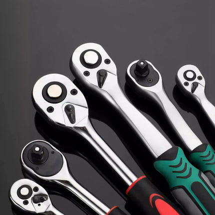 24/72 Tooth Quick Ratchet Wrench 1/2 1/4 3/8 3 Size Flying Wrenches Two-way Socket Wrench Repair Tools for for Vehicle Bicycle