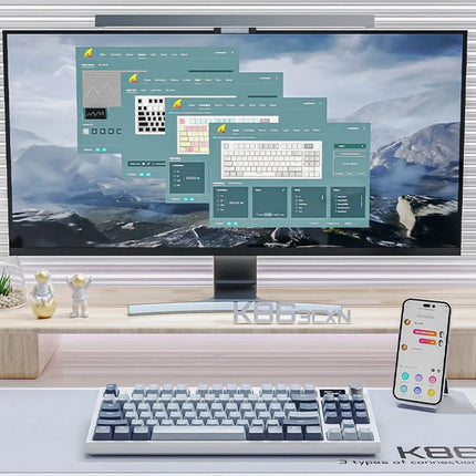 Attack Shark K86 RGB Wireless Mechanical Keyboard,Hot Swap,Metal Knob,TFT Screen,Bluetooth Three-Modes,Macro Gaming Keyboard