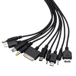 10In1 USB to Multi-ports USB Cable Universal Phone Charging Cable Multi-head Charging Cable Cord For Samsung Nokia Phone Charger