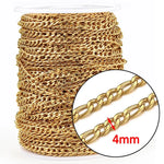 No Fade 2Meters Stainless Steel Chains for Jewelry Making DIY Necklace Bracelet Accessories Gold Chain Lips Beads Beaded Chain