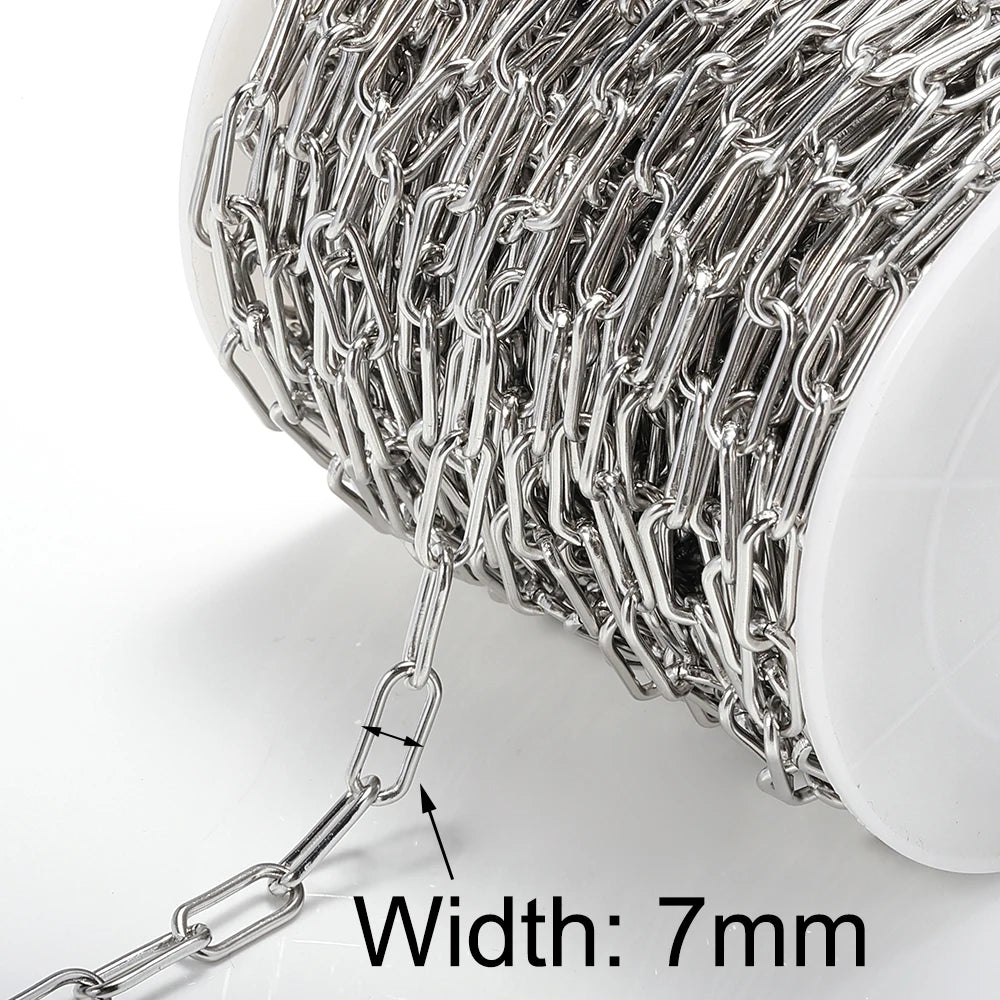 1meter Stainless Steel Necklace Chain for Jewelry Making DIY 1:3 NK Rolo Cable Link Curb Chains Thick Chain Bracelet Accessories