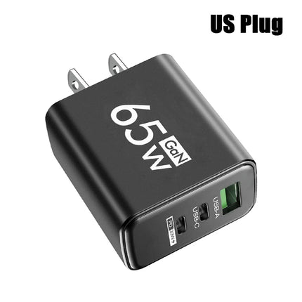 GaN Charger USB C PD Type C Quick Charge Mobile Phone Fast Charging Wall Adapter for iPhone 15 Xiaomi 14 Huawei 60 Portable