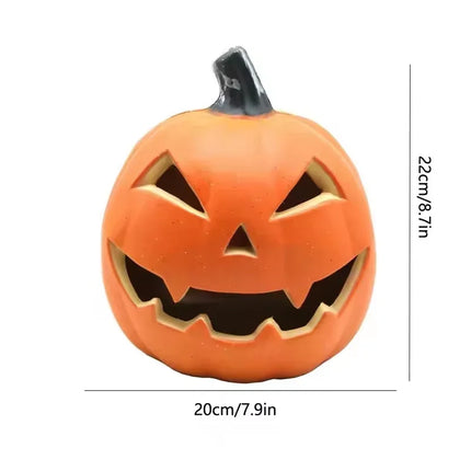 1PCS Scary Halloween Pumpkin Lantern Set Pumpkin Lamp LED Light Orange Halloween Decoration for Porch Front Door Party Supplies