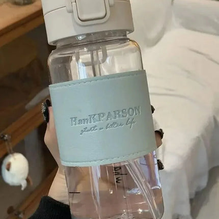 500ml Water Bottle with Straw Pop-Up Cover Leak-Proof Drinkware for Drinking Sippy Portable Cute Plastic Drinking Bottle