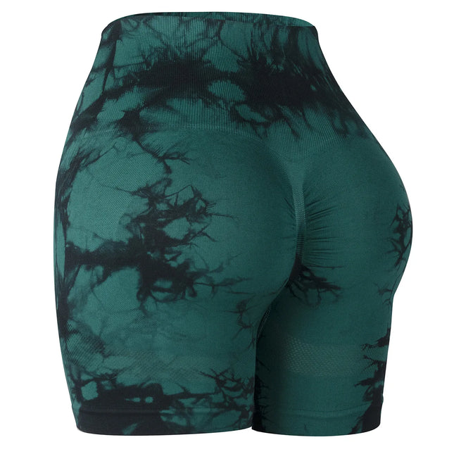 Tie Dyed Seamless Fitness Pants WOMENS High Waist and Lifting Sports Tight Shorts Running Sexy Peach Fitness Yoga Shorts Yoga