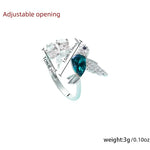 Fashionable hot selling new product, niche design, green hummingbird ring with adjustable opening