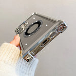 Luxury Plating Magnetic Wireless Charge Case For Samsung S24 Ultra S23 FE S22 Plus S21 S20 Note 20 Clear Lens Protection Cover