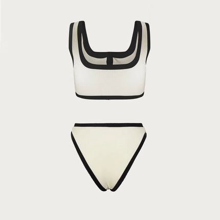 Woman Swimwear 2024 High Waist Bikinis Shorts Women's Swimsuit Luxury Ribbed Two-piece Bathing Suits Summer Bikini Set Swim Suit