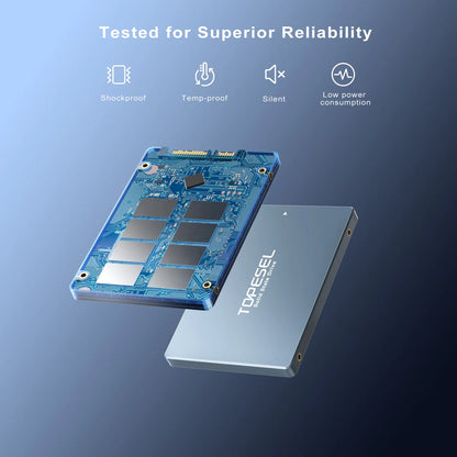 TOPESEL Sata SSD 512GB 256GB SATA3 Internal Solid State Drive 2.5 Inch HDD Hard Disk for Laptop Desktop PC Server