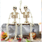 40/90cm Halloween Skeletons Fake Full Body Skull Bones Movable Halloween Party Decor for Home Bar Haunted House Horror Props