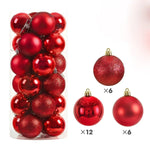 24Pcs 3/4/6CM Christmas Balls Big Ball Christmas Tree Pendant Ornaments for Party Decor 2025 New Year Navidad Gifts Accessory