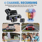4CH GPS Dash Cam i7pro Front 4K/2K+3*1080P for Car 360 DVR Camera 24H Parking Mode WiFi Video Recorder IR Night Vision