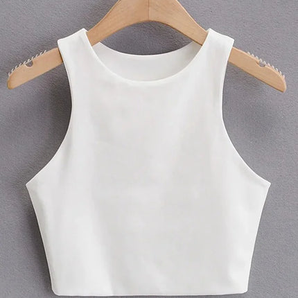 2023 Summer Fashion Women Sexy Slim Tops O-neck Sleeveless Double Nylon Ladies Good Quality Tank Tops 6 Colors