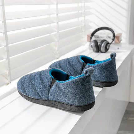 Comwarm Men Warm Non-Slips Slippers Cozy Casual Indoor Outdoor Flats Slides Plush Bedroom Warm Shoes Male Soft Sole Home Shoes