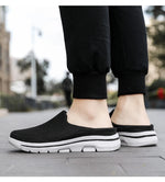 2024 Summer new breathable mesh shoes outdoor non-slip walking shoes comfortable sandals men half slippers casual loafers 35-48