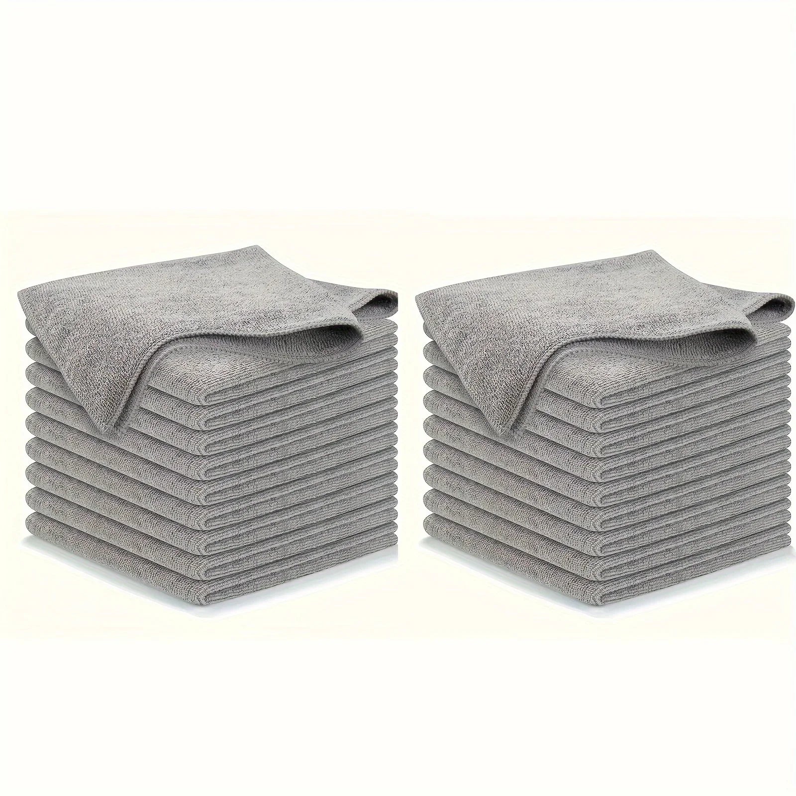 5/10/20Pcs Kitchen Towel, Ultra-Fine Fiber Light Gray Cleaning Cloth Set, Absorbent, Soft and Stain-Removing Cloth