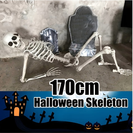 Life-Size 67" Movable Skeleton Decoration - Perfect for Halloween, Haunted Houses & Themed Parties - Durable Plastic, Realistic Design