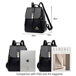 Luxury Women Leather Backpacks for Girls Sac a Dos Casual Daypack Black Vintage Backpack School Bags for Girls Mochila Rucksack