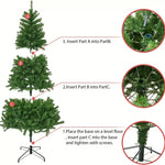 6ft/1.8m Christmas Tree Traditional Artificial Green Xmas Tree 850 Tips With Metal Stand For Home & Office - Perfect For Holiday Parties, Mall Displays, And Hotel Decorations, No Power Needed, Green Pine Design