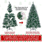 Costoffs Artificial Christmas Tree Snow Dusted Christmas Tree Hinged Lifelike Spruce Holiday Decorative Tree with Foldable Stand and PVC Tips