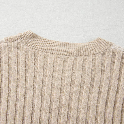 Cable-Knit Color Block Round Neck Sweater