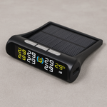 Solar Powered Wireless Tyre Pressure Monitoring System (TPMS) with 4 External Sensors – Real-Time LCD Display, USB Dual Charging, High/Low Pressure & Temperature Alerts for Cars, SUVs, Vans